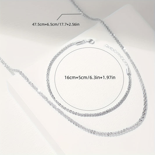 SET COLLANA E BRACCIALE MINIMALISTA CON BRILLIO
