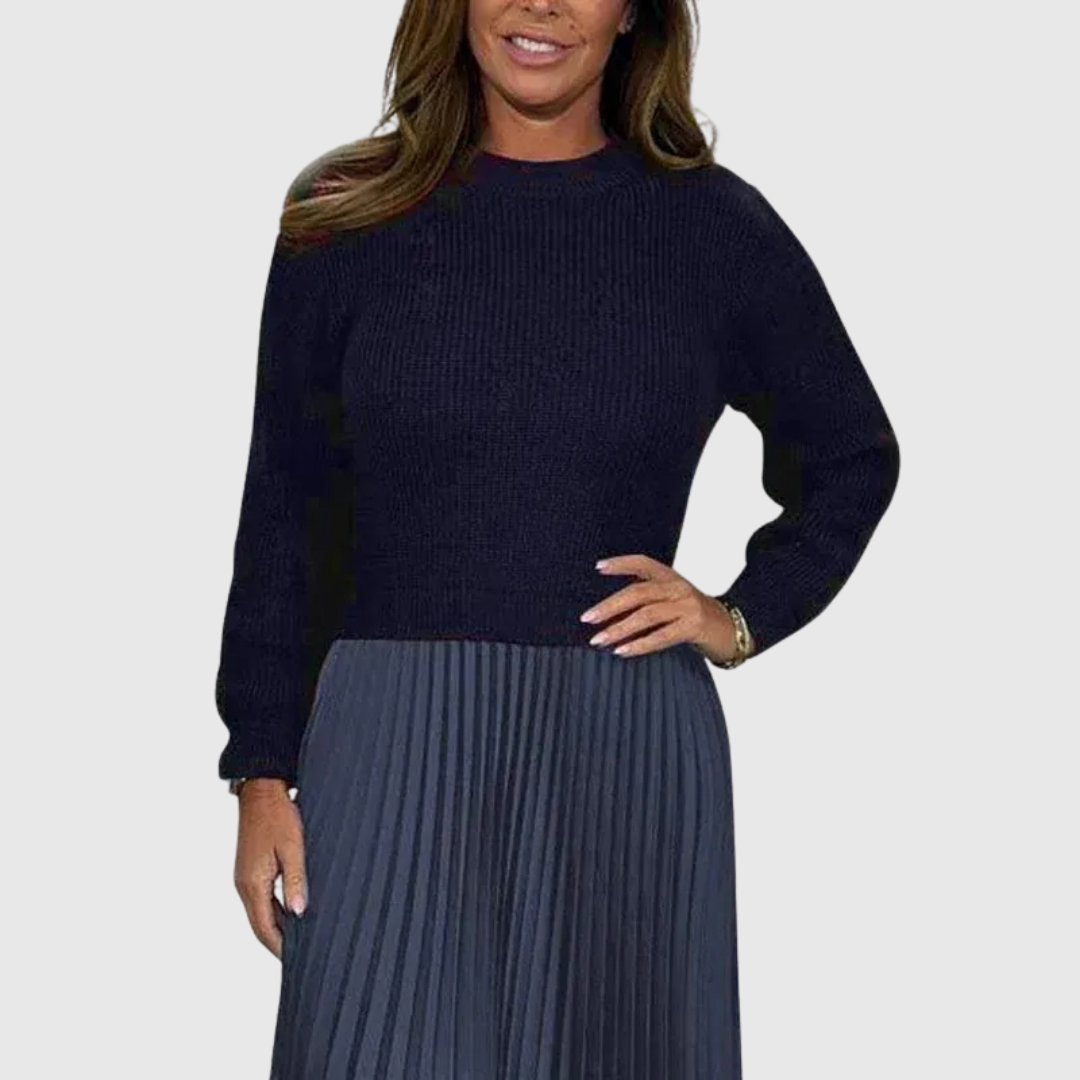 ALARICE | ABITO MAXI CON MAGLIONE E GONNA PLISSETTATA