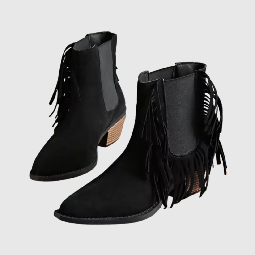 Olivine | Stivaletti alla Caviglia in Suede Frangiato