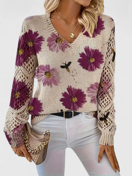 TAHLIA | MAGLIONE FLORALE COMODO