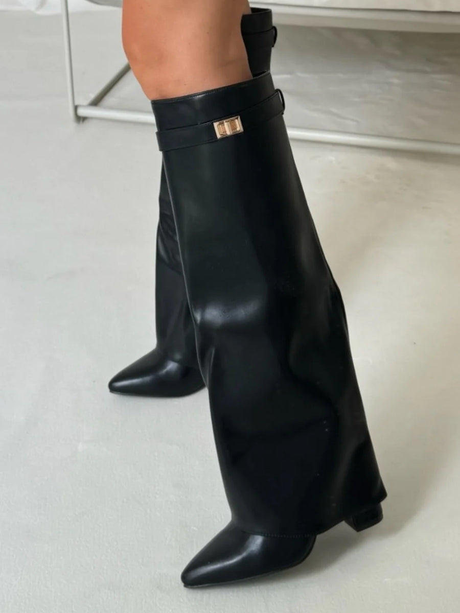 HARRIET | STIVALI IN PELLE DA DONNA ALTI FINO ALLA COSCIA CON FIBBIA