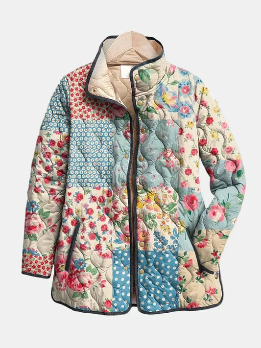 Cecily | Giacca Trapuntata a Patchwork Floreale