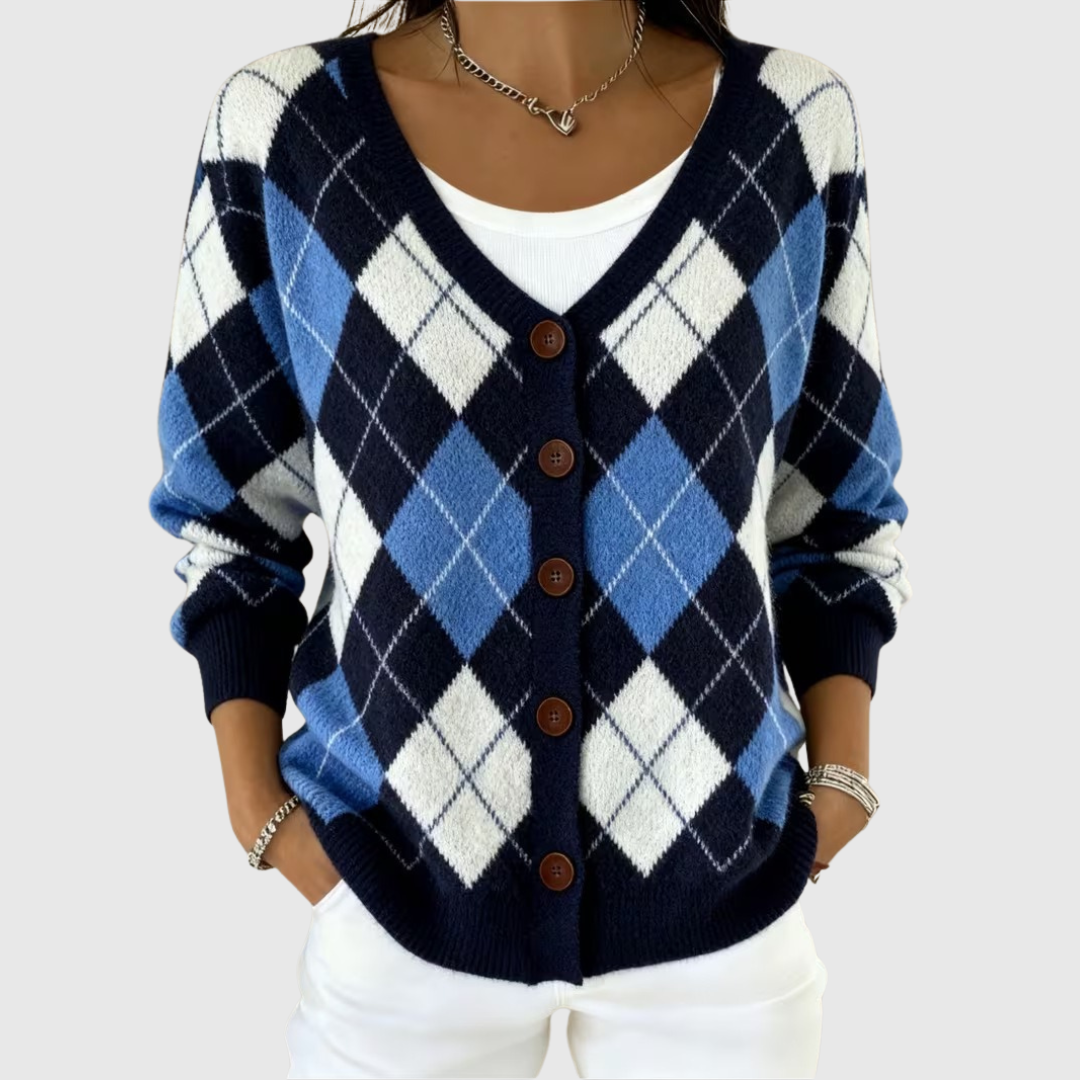 Azélie | Cardigan a Motivo Diamante