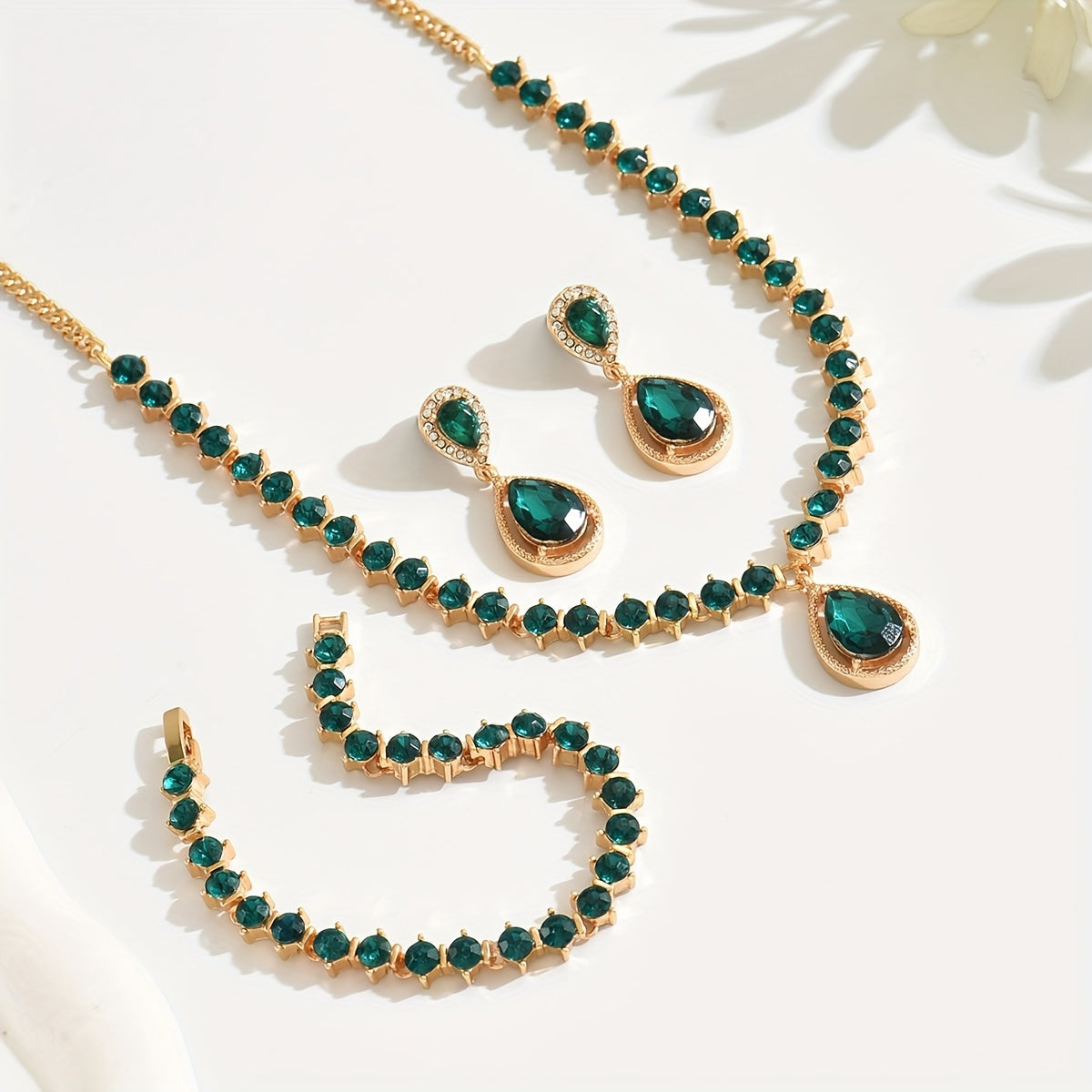 SET DI GIOIELLI IN CRISTALLO GEOMETRICO ELEGANTE