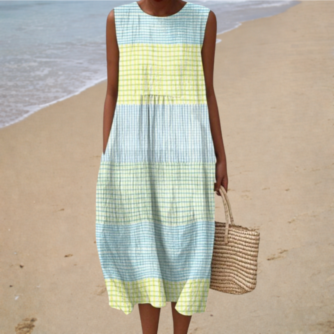Casual | Abito Midi con Collo Rotondo