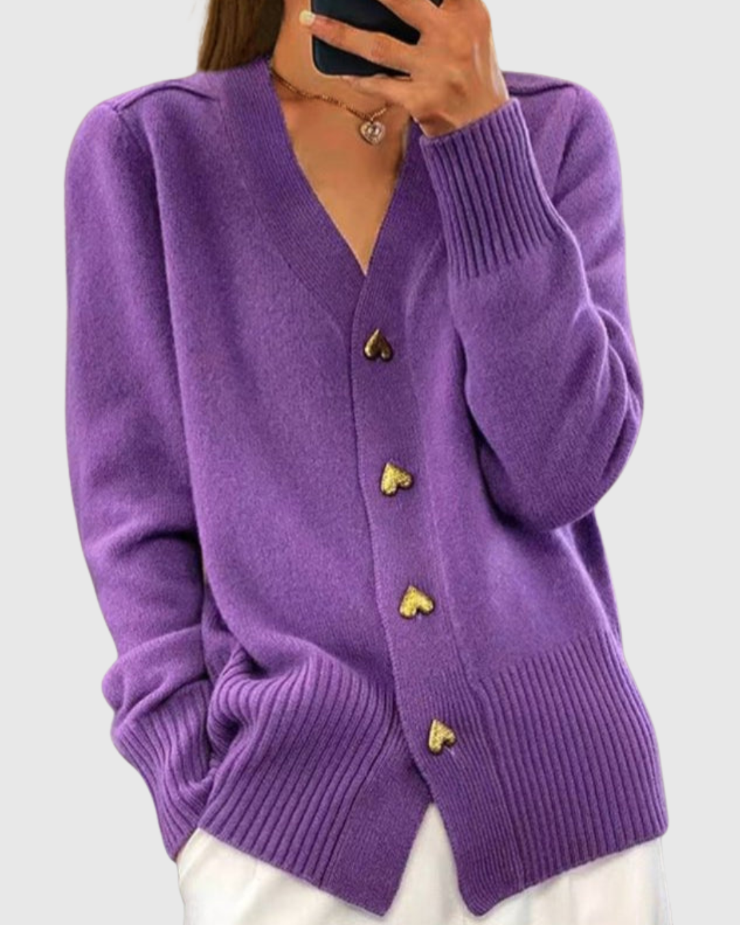 LIORA | CARDIGAN CON PULSANTE A CUORE