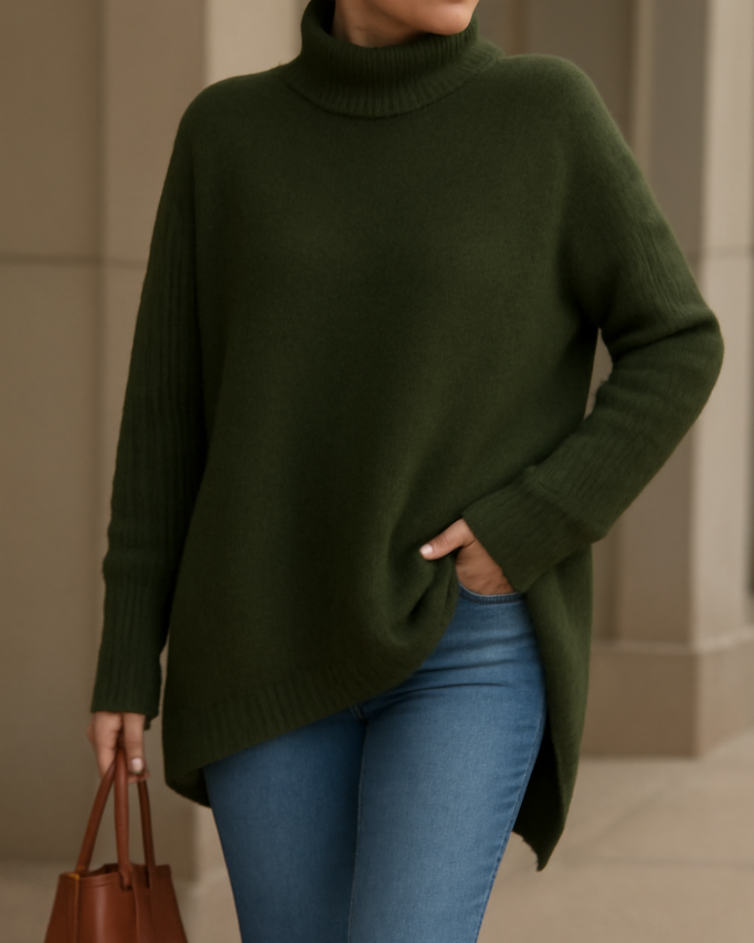 FENELLA | MAGLIONE LUNGO CON COLLO ALTO