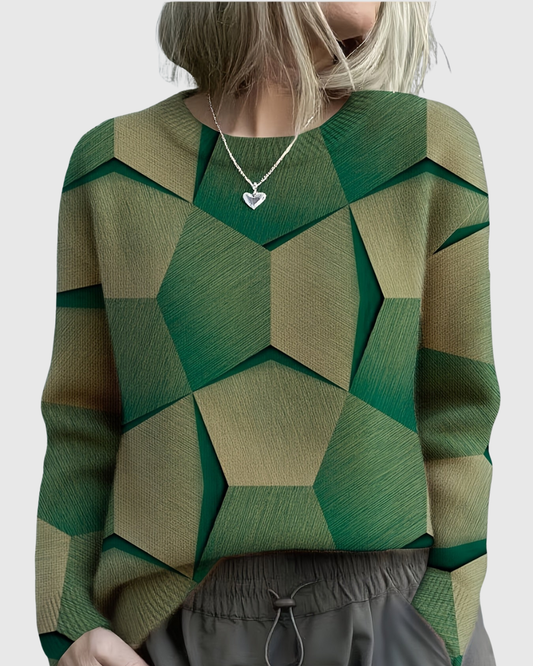 LAVINIA | MAGLIONE IN MAGLIA CON PATRON GEOMETRICO 3D