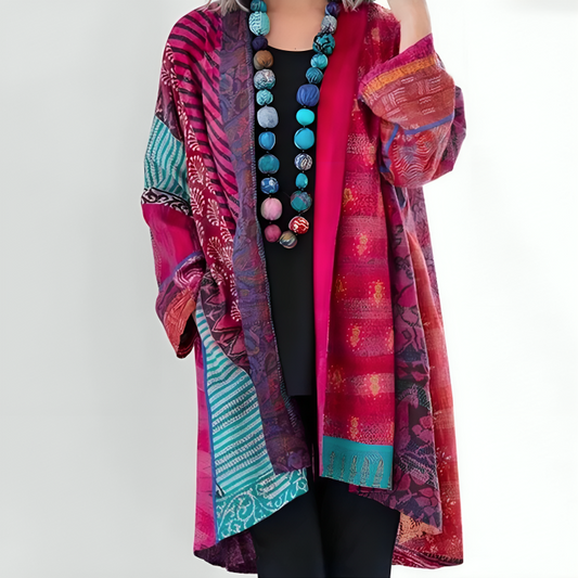 DAHLIENNE | CARDIGAN IN MAGLIA ELEGANTE CON TAGLIO LAYERED