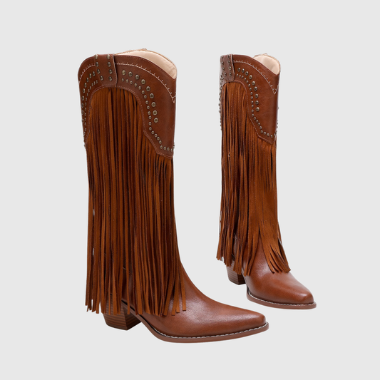 DAMARIS | STIVALI COWBOY VINTAGE CON FRANGE E ZIP