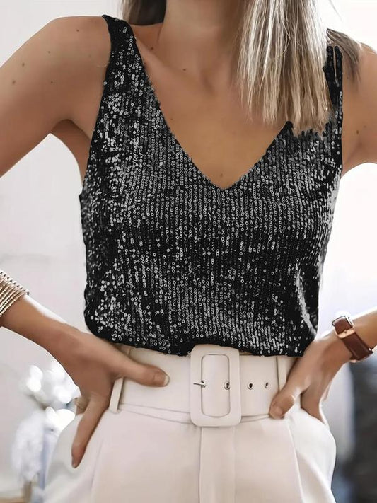 LUCIE | TOP V NECK CON PAILLETTES PER UN LOOK DA SERA