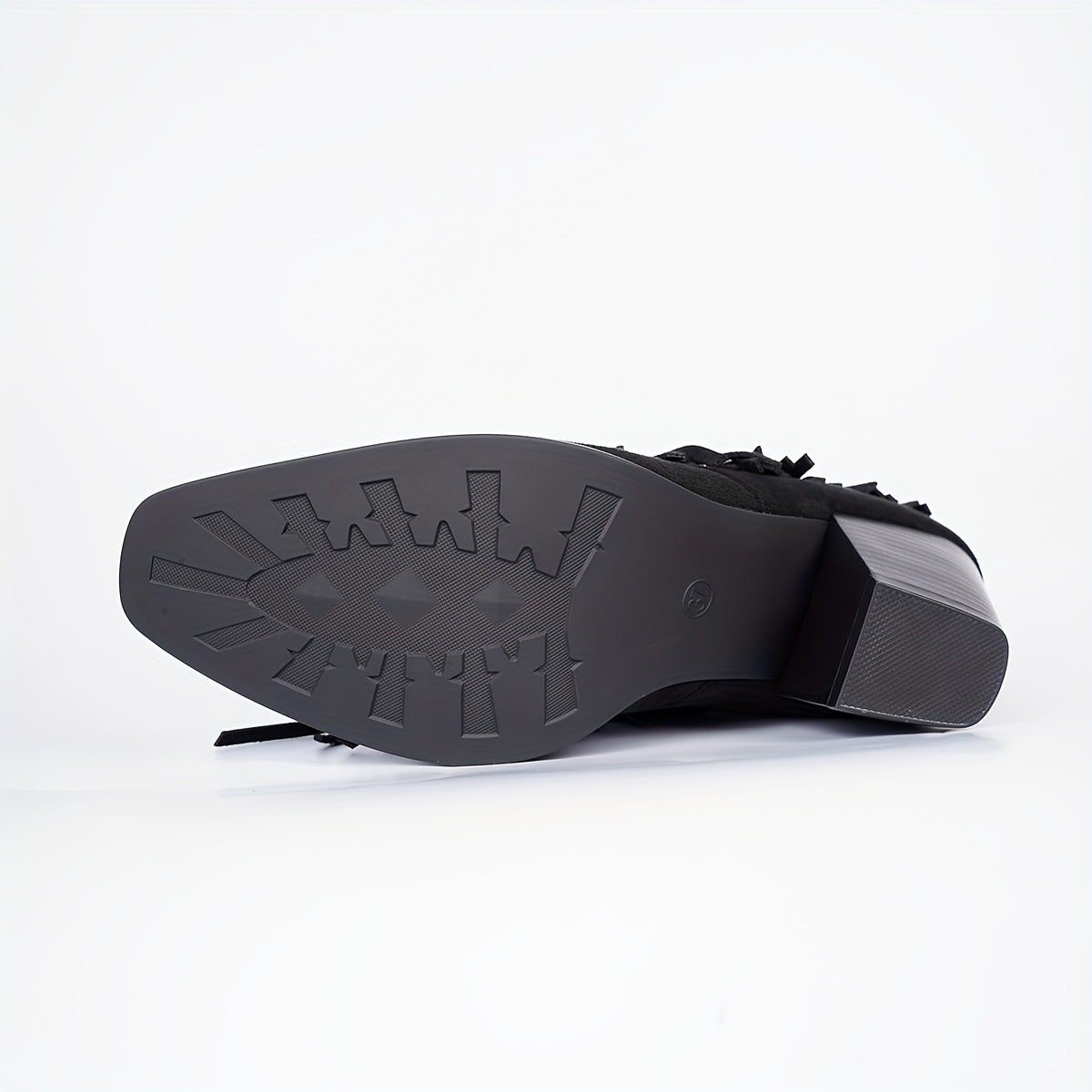 VESPA | STIVALI COWBOY WESTERN NERI CON FRANGE E STUDS