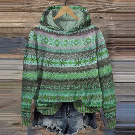 Gaby | Maglione Etnico Retro con Cappuccio