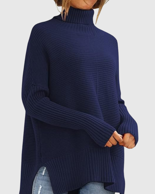 AERONWEN | MAGLIONE A COLLO ALTO RIGATO