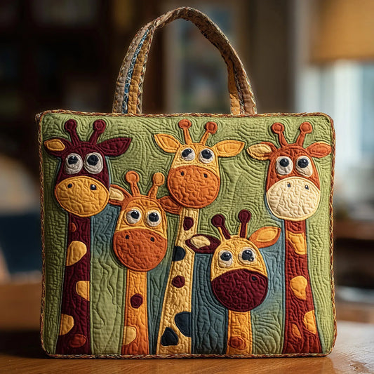 Borsa a Spalla Trapuntata con Stampa Giraffa