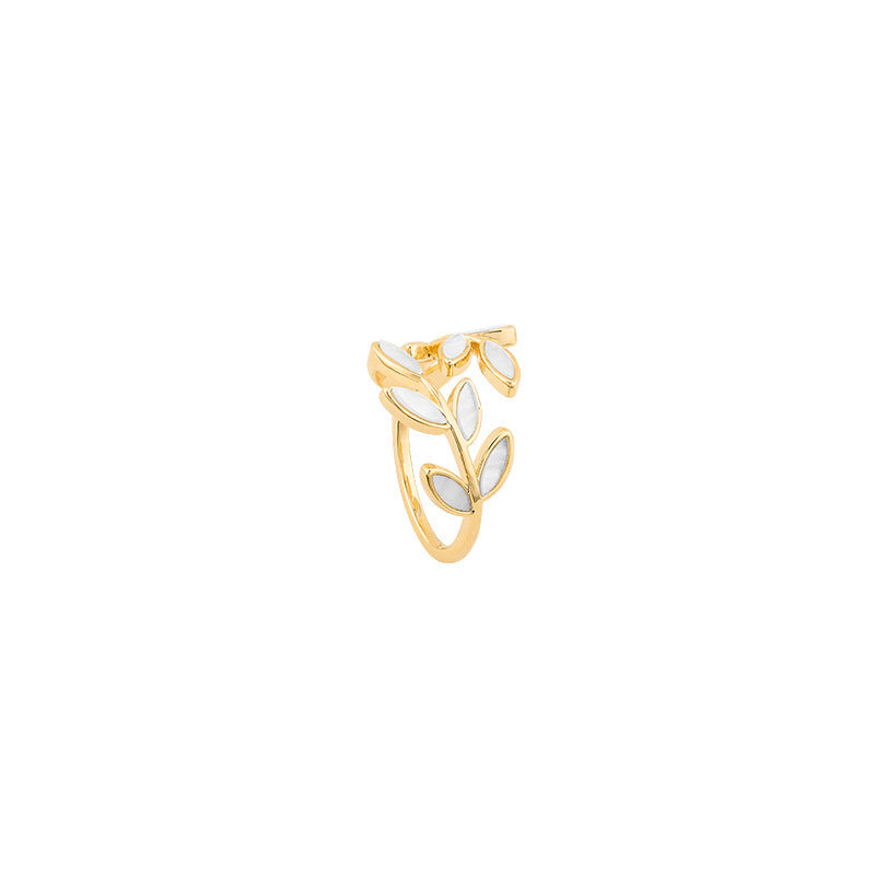 Anello Regolabile Foglia & Opale