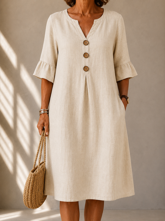 Abito Buttoned con Pieghe Charlotte