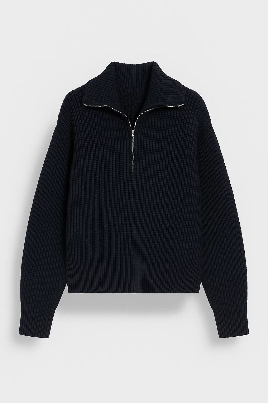 Ffion | Maglione con Zip e Collo a Costine