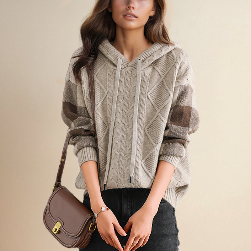 WARRINA | MAGLIONE CON CAPPUCCIO JACQUARD