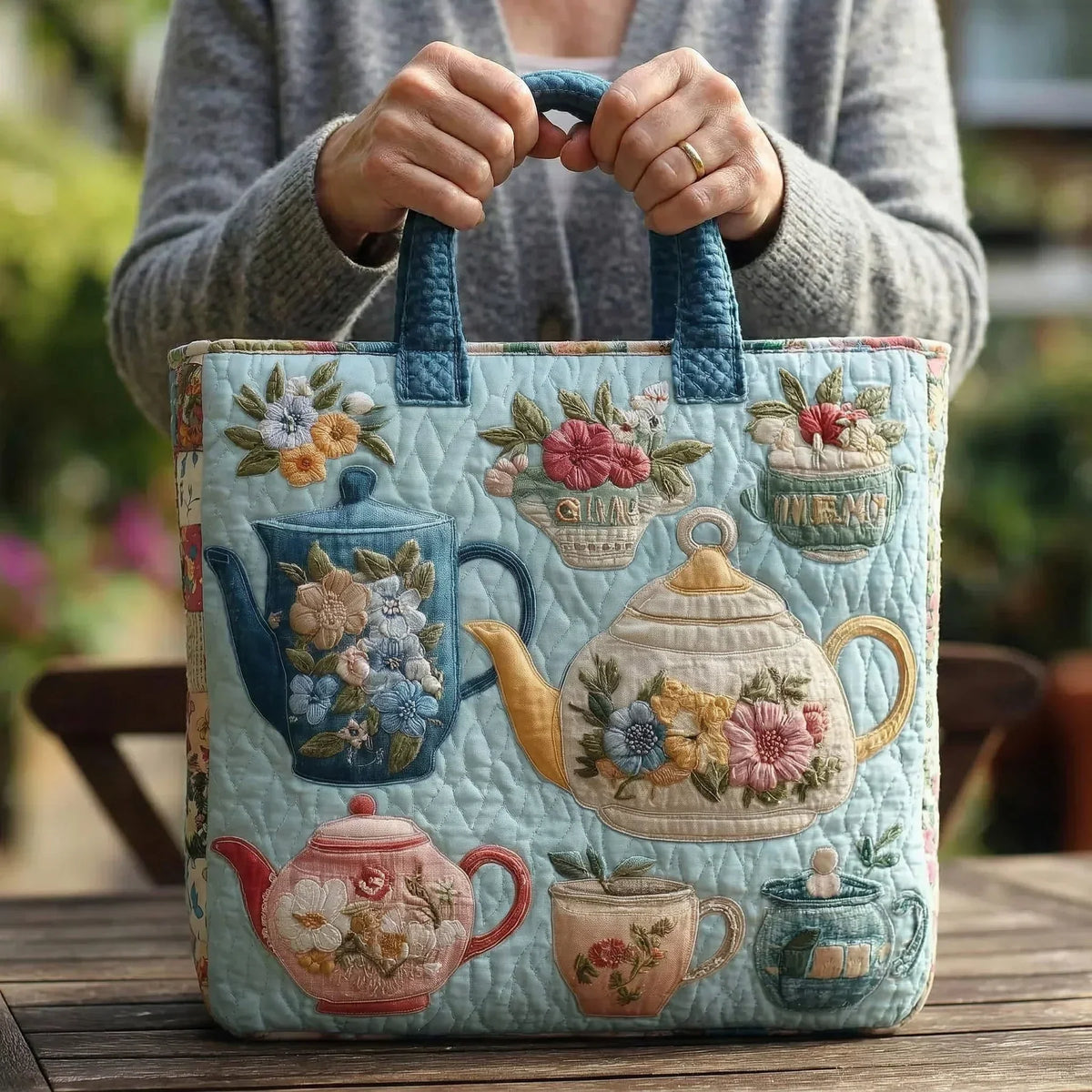 Borsa a Tracolla con Motivo Floreale