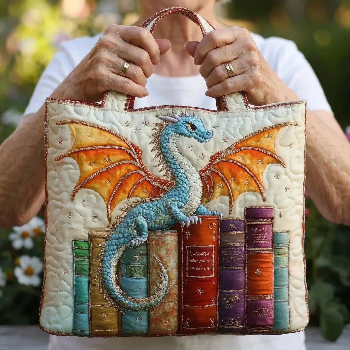 Borsa a Spalla Trapuntata Drago Emeraldo - Custode dei Libri