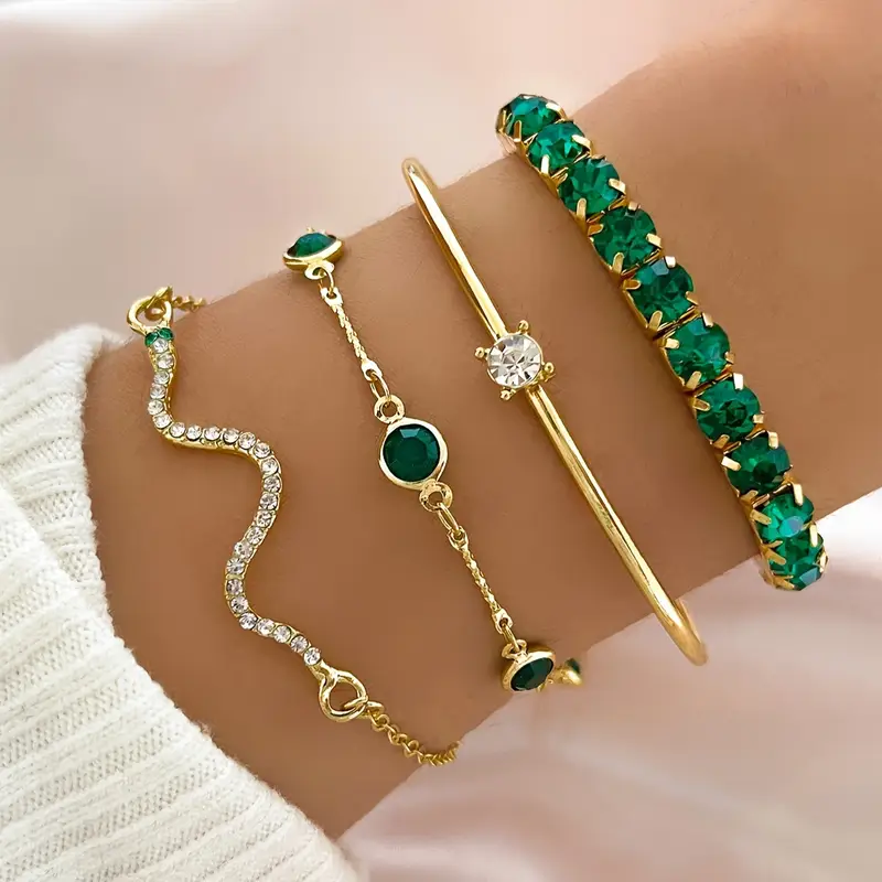 SET BRACCIALE IN ZIRCONIA VERDE VINTAGE