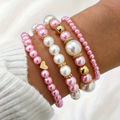 SET BRACCIALE CUORE DI PERLE