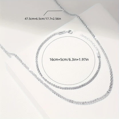 SET COLLANA E BRACCIALE MINIMALISTA CON BRILLIO