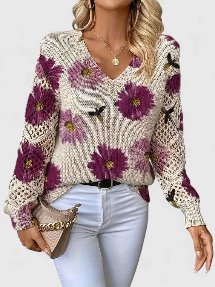 TAHLIA | MAGLIONE FLORALE COMODO