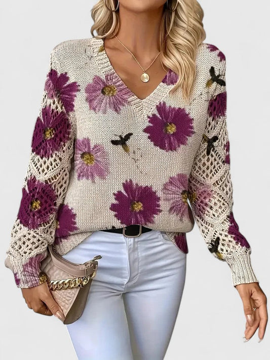 TAHLIA | MAGLIONE FLORALE COMODO