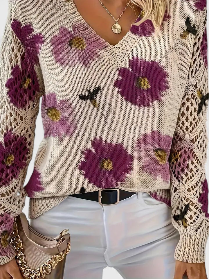 TAHLIA | MAGLIONE FLORALE COMODO