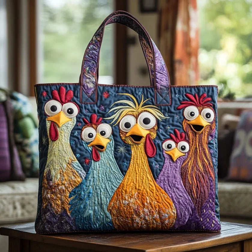Borsa Artigianale - Con Cinque Galline Vivaci