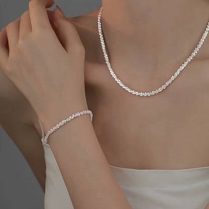 SET COLLANA E BRACCIALE MINIMALISTA CON BRILLIO