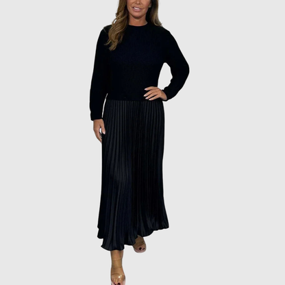 ALARICE | ABITO MAXI CON MAGLIONE E GONNA PLISSETTATA