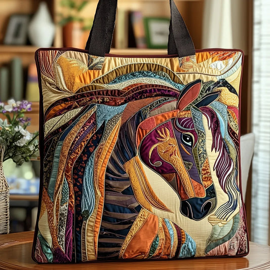 Borsa a Cavallo in Mosaico Multicolore Fatta a Mano