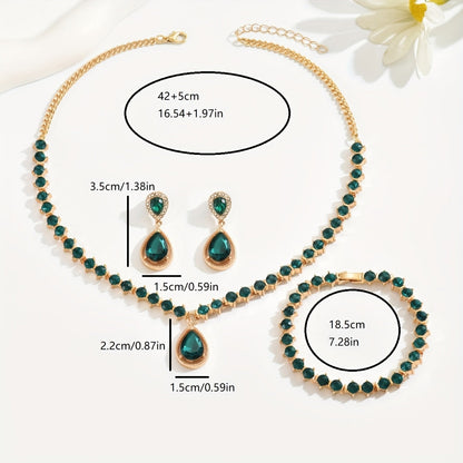 SET DI GIOIELLI IN CRISTALLO GEOMETRICO ELEGANTE