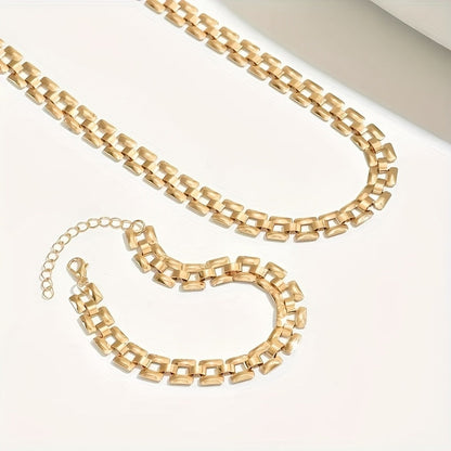 SET COLLANA E BRACCIALE CON FIBBIA QUADRA
