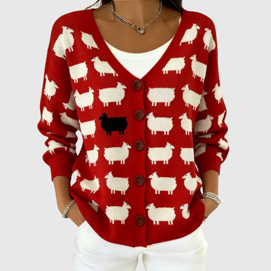 Apolline | Cardigan Elegante con Pecore