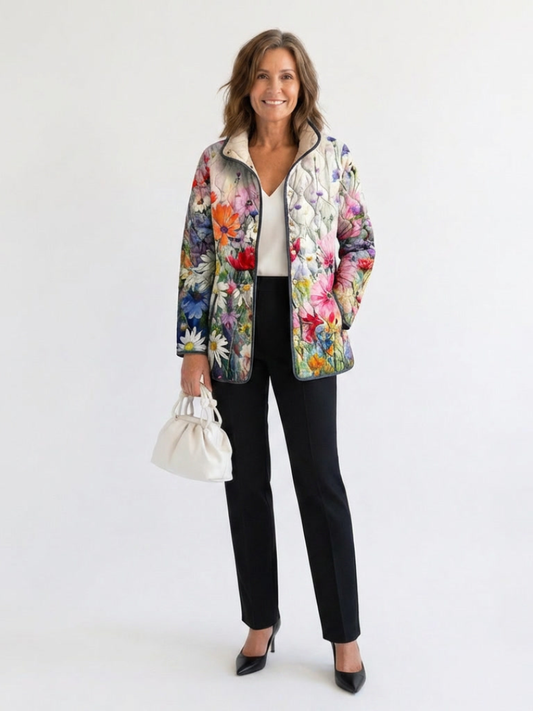Harriet | Giacca Trapuntata con Fiori Selvatici