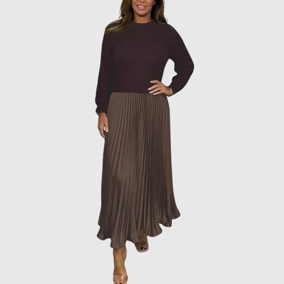 ALARICE | ABITO MAXI CON MAGLIONE E GONNA PLISSETTATA