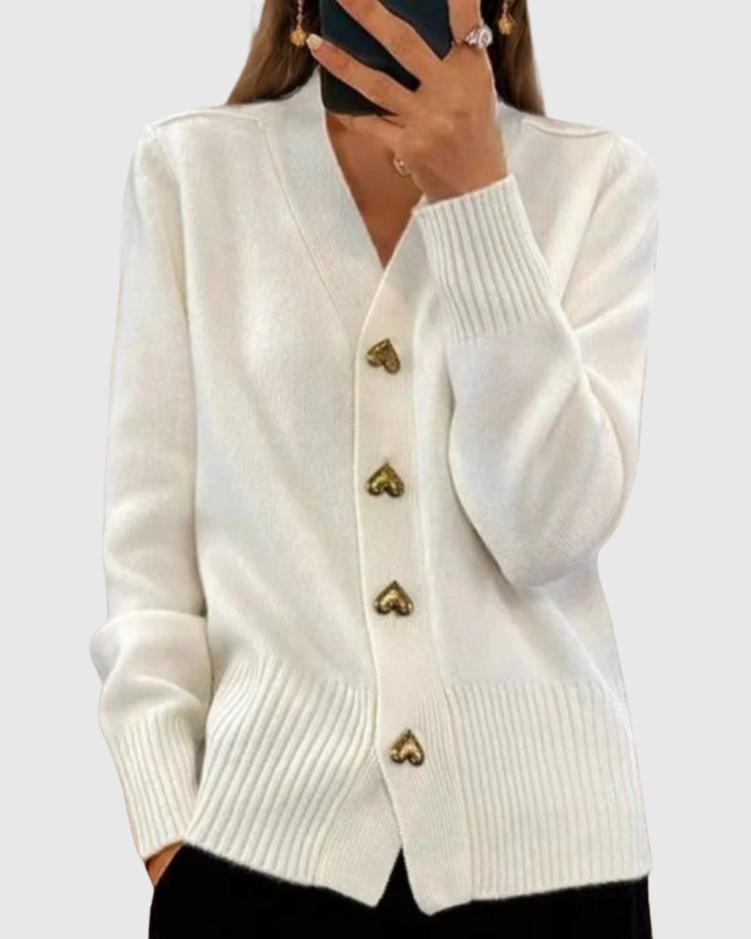 LIORA | CARDIGAN CON PULSANTE A CUORE