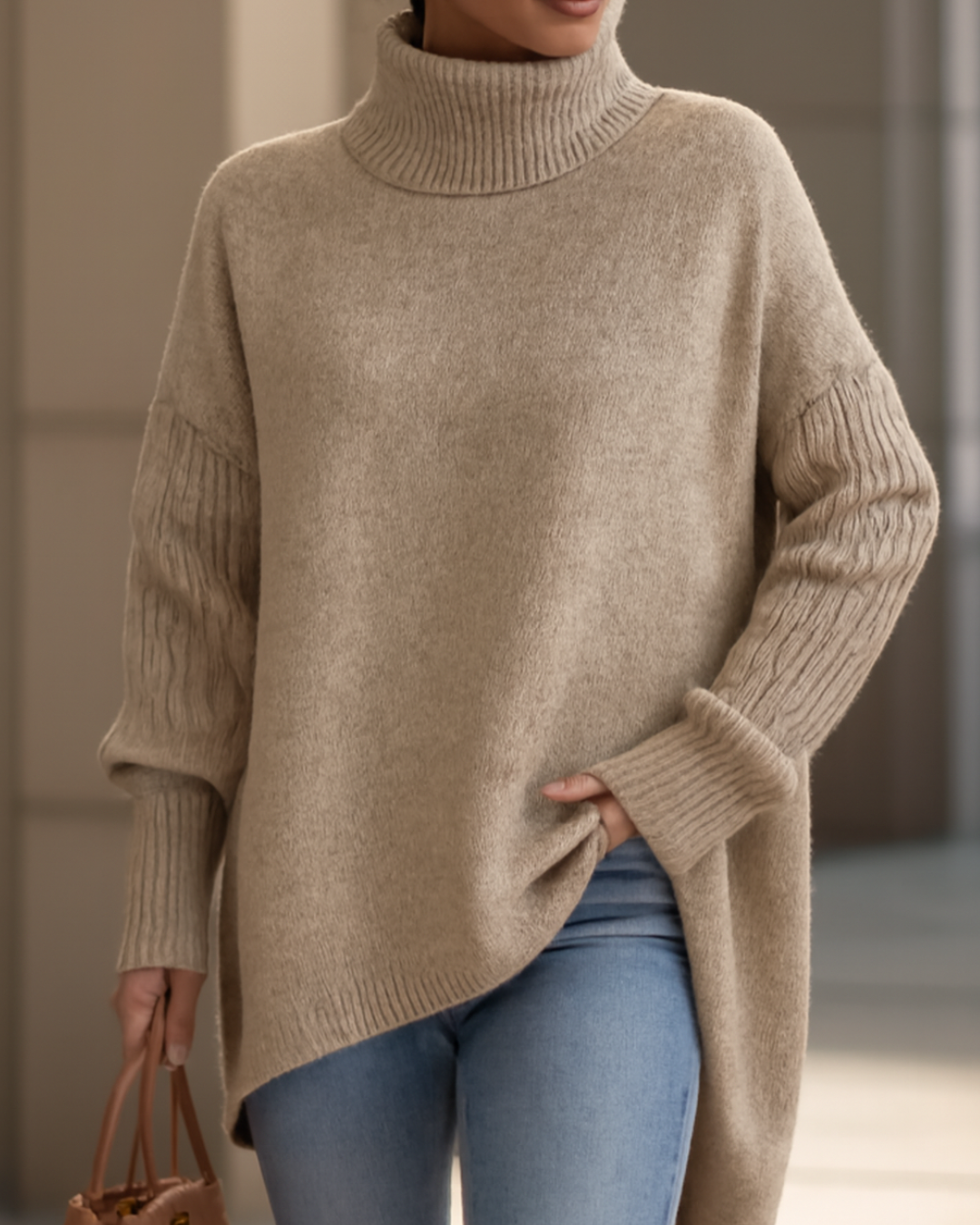 FENELLA | MAGLIONE LUNGO CON COLLO ALTO