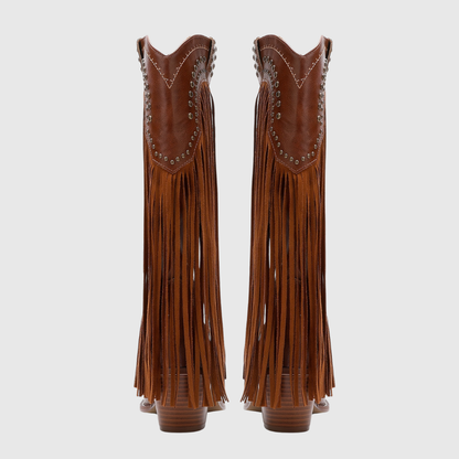 DAMARIS | STIVALI COWBOY VINTAGE CON FRANGE E ZIP