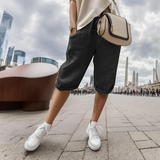 Noa | Pantaloni Corti in Cotone e Lino