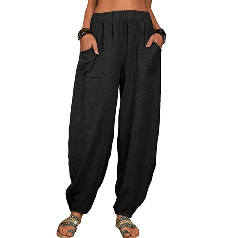 Elviane | Pantaloni Harem in Cotone-Lino Casual