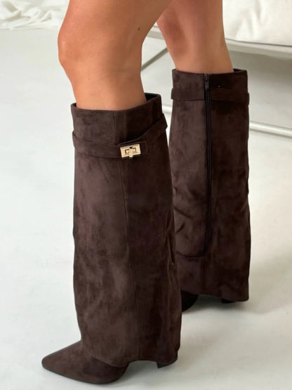 HARRIET | STIVALI IN PELLE DA DONNA ALTI FINO ALLA COSCIA CON FIBBIA