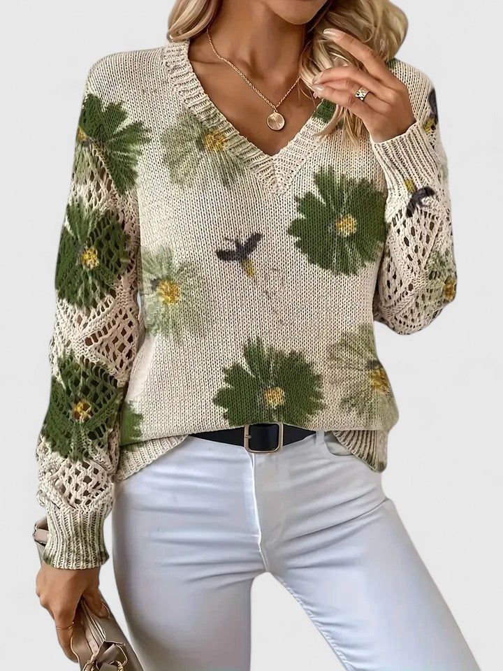 TAHLIA | MAGLIONE FLORALE COMODO