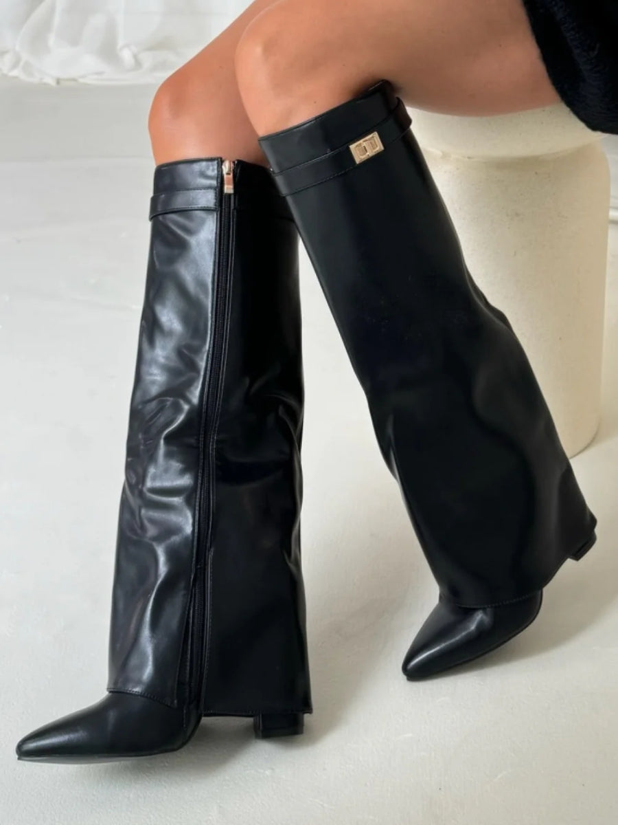 HARRIET | STIVALI IN PELLE DA DONNA ALTI FINO ALLA COSCIA CON FIBBIA