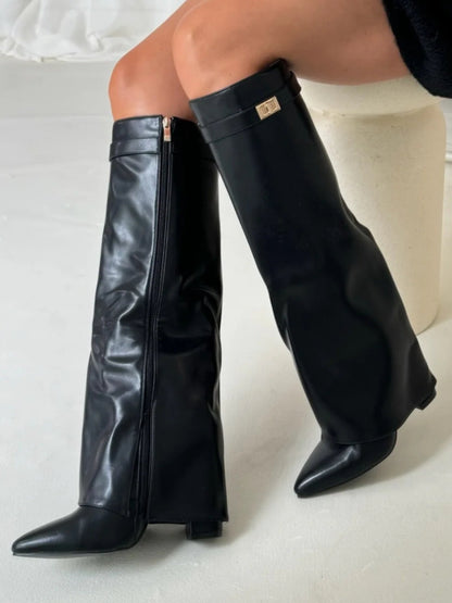 HARRIET | STIVALI IN PELLE DA DONNA ALTI FINO ALLA COSCIA CON FIBBIA