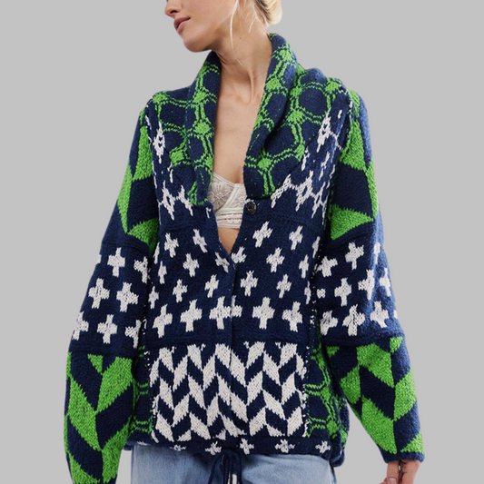 FLORA | CARDIGAN OVERSIZE CON BOTTONI IN STILE VINTAGE